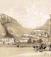 Edward Lear - Tagliacozzo - 1841 Scrittore ed artista inglese, usa questo disegno come illustrazione grafica delle notizie...