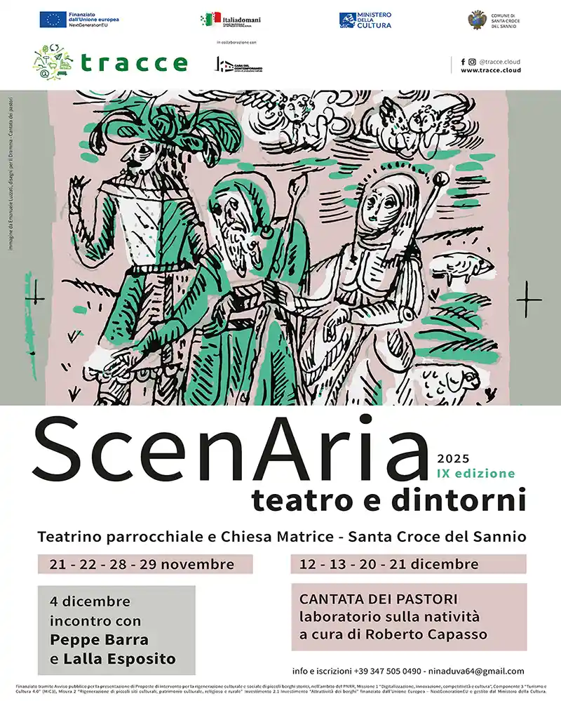 Locandina del laboratorio teatrale "Cantata dei pastori"iniziato il 21 novembre 2025.