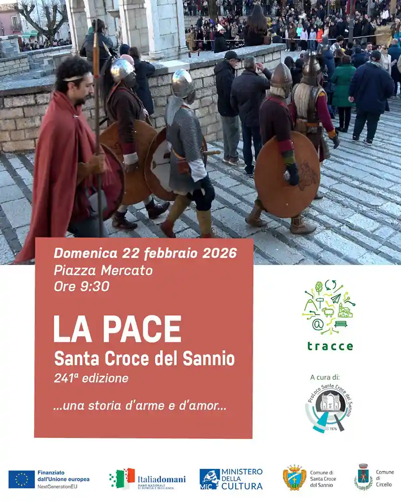 Locandina promozionale della 241ª edizione de La Pace a Santa Croce del Sannio, in programma il 22 febbraio 2026.